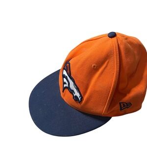 New Era Denver Broncos NFL Orange Navy Snapback Hat Cap 59FIFTY Size 7 5/8